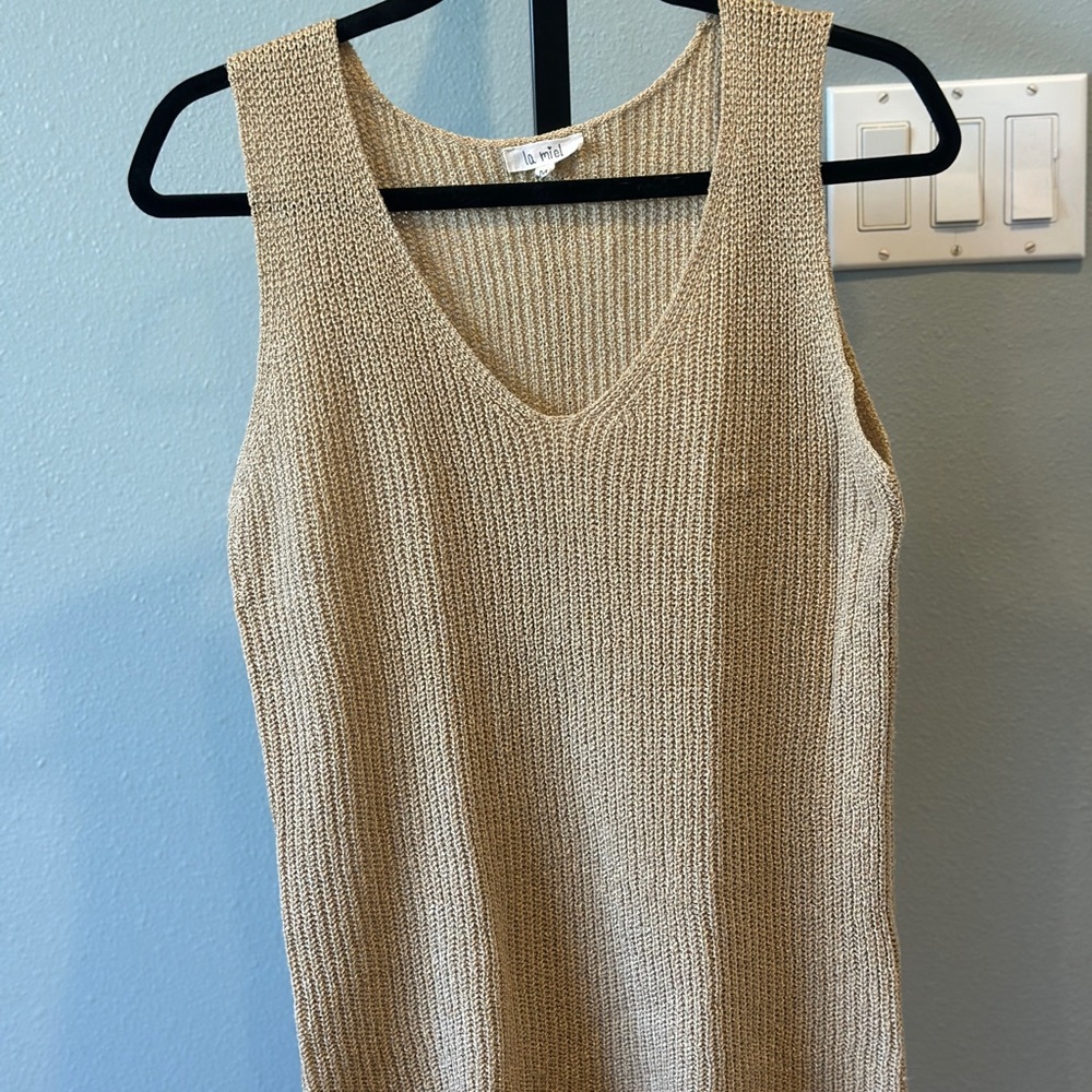 LA MIEL Beige Knit Top